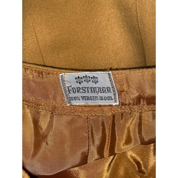Vintage Forstmann Midi Skirt Womens Brown 100% Virgin Wool Lined 24" Waist - Picture 3 of 4